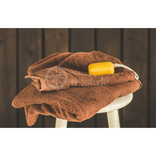 Bamboo fibre terry bath towel brown